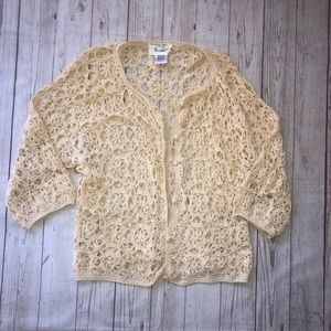 Vintage Kroshetta knit cardigan cream size large